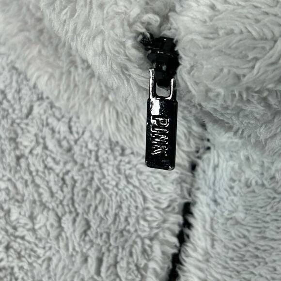 PINK Victoria’s Secret Woman’s Teddy Fleece Zip Up Jacket Size Medium - Picture 13 of 15